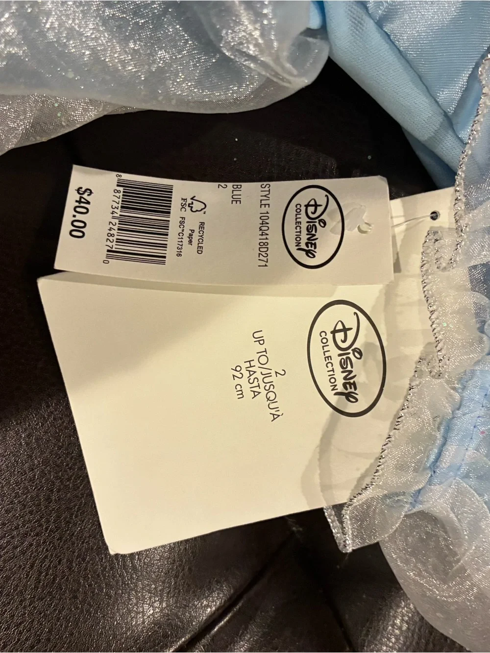Disney Cinderella Light Blue Sparkle Princess Dress